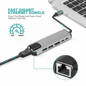 Xput Chất Lượng Cao Đa Chức Năng 6 Trong 1 <span class=keywords><strong>USB</strong></span> C Hub 6-Trong 1 Loại C Để HDMI 4K <span class=keywords><strong>RJ45</strong></span> <span class=keywords><strong>Ethernet</strong></span> <span class=keywords><strong>USB</strong></span> 3.0 <span class=keywords><strong>Adapter</strong></span> Với 87W Pd Sạc - Product Image 4