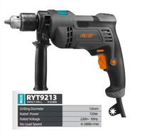 Perceuse à percussion OEM RUTE RYT-9123 110v-240v, démoliteur de béton et de roche, broyeur portable électrique 720W, mandrin industriel 13mm