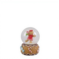 Décoration d'intérieur de Noël, artisanat festif, cadeau personnalisé, globe à neige assorti, maison en pain d'épices et figurine de couple, boule de neige