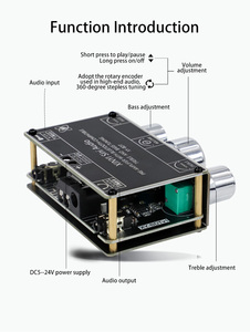 บอร์ดถอดรหัส XY-BDT BT 5.0 ช่องสัญญาณคู่ สเตอริโอ ปรับเสียงสูงต่ำได้ พร้อมโมดูลปรับแต่งเสียงแบบไร้ขั้นตอน 360 องศา - Product Image 4