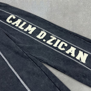 ชุดวอร์มแนวสตรีทไซส์ใหญ่พิเศษชุดวอร์มเฮฟวี่เวทมีซิปคู่ชุดวอร์มปักลายกรดสำหรับผู้ชาย - Product Image 3