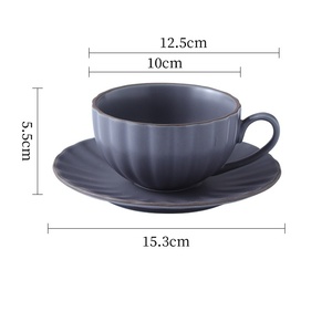 Ensemble de tasses à thé et soucoupes en porcelaine de style moderne, couleur vive, tasses à <span class=keywords><strong>expresso</strong></span> pour la maison, utilisation au café, matériau en céramique - Product Image 5