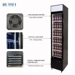 ETL <strong>Slim</strong> Cooler Upright Ultra-thin Glass Door Ice Cream Display <strong>Freezer</strong> 220L Vertical <strong>Freezer</strong> - Product Image 3
