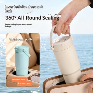 Nuevo Vaso Térmico <span class=keywords><strong>de</strong></span> Acero Inoxidable Engrosado con Asa, <span class=keywords><strong>de</strong></span> Gran Capacidad, Aislado, Portátil, para Café, Bebidas Frías y Agua, Ideal para Coche - Product Image 3