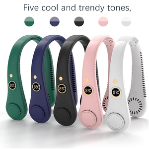 Ventilateur de cou portable avec écran numérique, 5 vitesses, mains libres, sans pales, rechargeable par USB, pour les sports de plein air - Product Image 2
