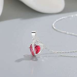 Collar con Colgante de Corazón Delicado, Plata de Ley 925, Cadena para Clavícula, Tendencia 2026, Joyería Minimalista con Corazón de Alto Brillo - Product Image 3