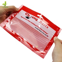 Sac d'emballage d'appât souple en plastique transparent à fermeture à glissière refermable imprimé personnalisé avec 3 joints latéraux avec trou de suspension pour leurre de pêche