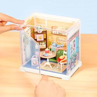 Robotime Rolife Puzzles 3D en plastique faits à la main, jouets assemblés, DWS07B Sunshine Sip Porch, kit de maison miniature DIY