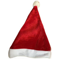 Approvisionnement exclusif transfrontalier de chapeaux de Noël en velours pour adultes et enfants, chapeaux de Noël rouges, chapeaux pour tenues de fête de Noël