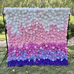 Mur de fleurs pour mariage, toile de fond de 8 pieds x 8 pieds pour la décoration de la scène de mariage, toile de fond de mur de fleurs enroulable - Product Image 2