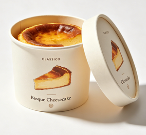 Biodegradable Round Paper Cylinder Custom Size for Basque Cheesecake Bakery Cake & <b>Sweet</b> Treat <b>Packaging</b> - Product Image 1
