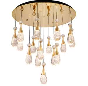 Lámpara Colgante LED Moderna de Cristal con Pantalla de Cristal y Estructura de Hierro Dorado <span class=keywords><strong>para</strong></span> Sala de Estar, Diseño de <span class=keywords><strong>Interiores</strong></span>, 3 Años de Garantía - Product Image 6