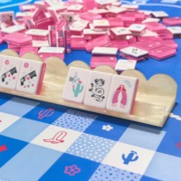 Tuiles de Mahjong en Mélamine Acrylique Modernes de Luxe Miss Cowgirl, Logo Personnalisé, Ensemble Américain 3 Couches Miss Mahjong