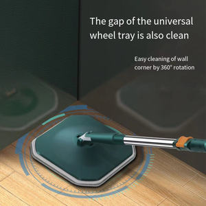 Nouvelle serpillière carrée mains libres et économie de travail, nettoyage propre, séparation des eaux usées, nettoyage de l'eau domestique, seau rotatif - Product Image 4