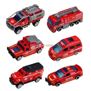 Fabrieksprijs Jouets Enfants Kleine Voertuigen 1:64 Metalen Model Mini Brandweerwagen Thema Diecast Legering Auto Speelgoed Voor Kinderen