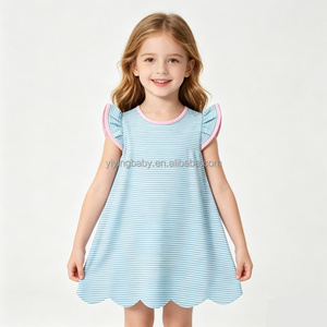 Ensemble d'été pour filles Yiying Kids Fashion : Haut à manches volantées et <span class=keywords><strong>short</strong></span> à volants à motif rayé pour tout-petits - Product Image 5
