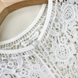 Venta al por mayor niños de punto de ganchillo cuello de encaje cuello ahueca hacia fuera el cuello falso personalizado desmontable cuello de encaje blanco para niños - Product Image 2