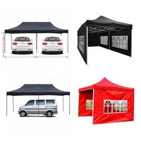 Grand Toldo Pliant Imperméable 10x20 pour Publicité Extérieure, Gazebo Pop-up avec Murs et Fenêtres