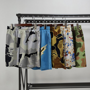Celana Pendek Olahraga Pria <span class=keywords><strong>EE</strong></span> Kasual Cepat Kering Berbahan Mesh dengan Pinggang Elastis Motif Cetak Digital Hot Shorts Bahan Worsted - Product Image 3