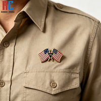Broche en émail personnalisable plaquée or moderne, motif drapeau doublement croisé en métal, pour 13 Star Bennington 76, fabrication sur mesure depuis 20 ans