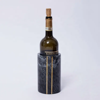 Nouveauté refroidisseur de glace à champagne seau barre accessoires marbre et laiton refroidisseur de vin casier à vin en marbre support de seau à vin