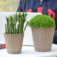 Pots de fleurs pour plantes en béton à grandes fibres finies pour patio et jardin