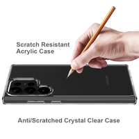 Coque rigide de protection pour téléphone portable, étui transparent pour Samsung Galaxy S23 Ultra Plus