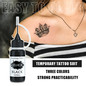 Kit d'art corporel temporaire EELHOE <span class=keywords><strong>Jagua</strong></span>, <span class=keywords><strong>encre</strong></span> imperméable pour tatouage temporaire avec pochoirs réutilisables, vente en gros, OEM, marque privée, en vrac - Product Image 4