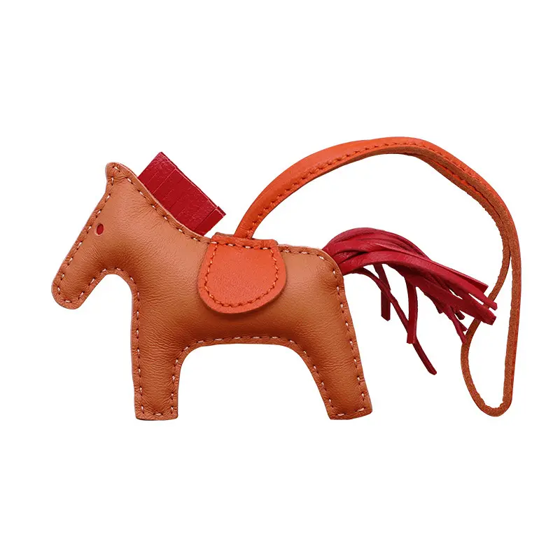 Handmade Leather Tassel Pony Handbag Pendant Cute Car Charm Small
