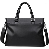 Nuevo Maletín de Negocios de PU para Hombre, Maletín de Gran Capacidad con Estampado en Relieve, Bolsa de Documentos Cruzada, Bolsa de Entrenamiento Corporativo, Impermeable y Resistente al Desgaste
