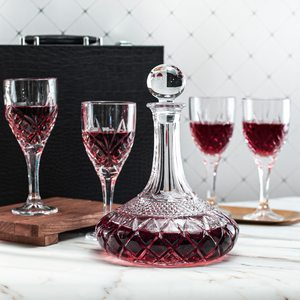 <span class=keywords><strong>Carafe</strong></span> à vin luxueuse à base large en verre <span class=keywords><strong>cristal</strong></span> taillé en diamant avec bouchon, élégante <span class=keywords><strong>carafe</strong></span> à vin pour la décoration de bar à domicile - Product Image 6