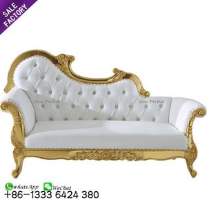 En gros moderne à dossier haut de luxe or blanc chaises royales de mariage de luxe roi reine - Product Image 4