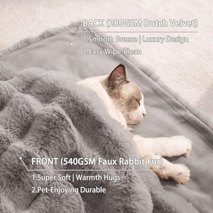 Manta gruesa y cálida para gatos, alfombra moderna para cama de invierno de cuatro estaciones, para gatos, perros y cachorros que duermen cómodamente - Product Image 2