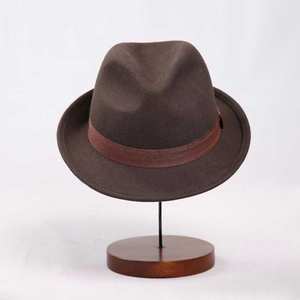 หมวกแกสเตอร์ทริลบ็อตแบบคลาสสิกหมวกทรงนักเลงผ้านุ่มแบบคลาสสิกสีน้ำตาลดำทำตามสั่ง - Product Image 2