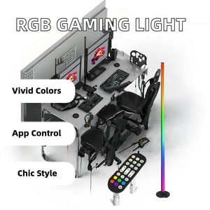 Luz Ambiental Inteligente RGB Negra Moderna para Configuración de Juegos con Control Remoto por Aplicación, LED Modular para Decoración de Sala de Estar y E-sports - Product Image 2