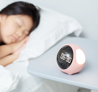 Jam Alarm Mini Multifungsi LED Emosi dengan Pengisian Daya, Layar Digital, Desain Kartun Lucu untuk Anak-Anak