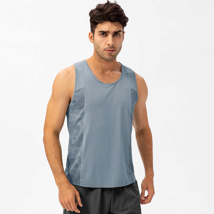 Spring and summer men's sports vest loose Tshirt breathable quick