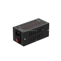 Station de charge USB universelle en alliage d'aluminium avec ports variés pour téléphone portable/casque audio silencieux, hub de charge de bureau