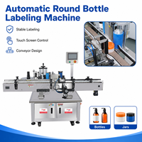 Machine d'étiquetage automatique de bouteilles rondes, écran tactile, convoyeur, étiqueteuse personnalisée pour flacons et pots cosmétiques