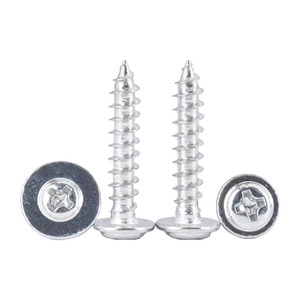 Phillips Head Self Tapping Screws M2 M2.3 M2.6 M3 M4 Round Head With Washers Metric Steel Fasteners For Metal - Product Image 1