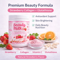 OEM Bebida de Leche de Belleza con Glutatión y Fresa en Polvo, Colágeno, Vitamina C, Antioxidante, Suplemento para Aclarar la Piel, Marca Privada