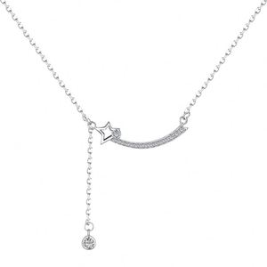 Collar con Colgante de Estrella y Sonrisa de Zirconia 5A y Oro de 18K, Diseño Simple Dylam, Joyería Fina de Moda, Accesorios para Uso Diario - Product Image 1