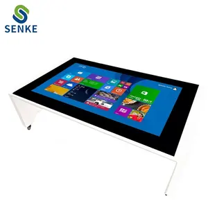 Floor stand 21.5 inch lcd interactive smart pcap touch table with embedded mini pc for advertising