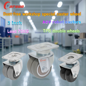 Rodízios de <span class=keywords><strong>2</strong></span> Polegadas de Alta Resistência com Giro de 360 Graus, Material de Aço TPR, Rolamento de Esfera, Operação Silenciosa para Rodízios - Product Image 2