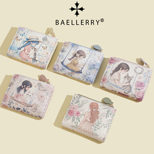 กระเป๋าสตางค์สั้นผู้หญิง Baelerry ลายอนิเมะ ความจุเยอะ ใส่เหรียญได้ ใช้ได้ทุกวัน - Product Image 4