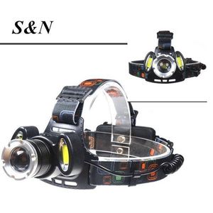 Linterna frontal S&N de 3 LED recargable con lente de zoom para camping y senderismo al aire libre - Product Image 1