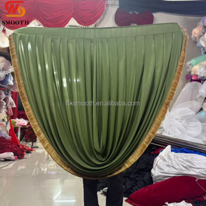 SMOOTH Elegant White Layer Swag <b>Ceiling</b> Drape Custom Curved Draped Chiffon <b>Ceiling</b> Swag For <b>Wedding</b> Stage Backdrop - Product Image 3