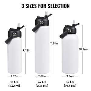 Bouteille d'eau isotherme en acier inoxydable de 18 oz avec couvercle à paille, bouteille sous vide à double paroi sans BPA, anti-fuite pour la randonnée et le camping - Product Image 6