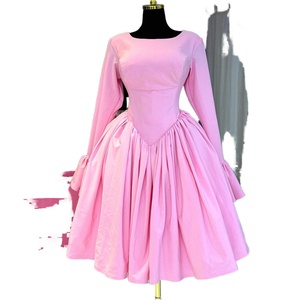 Colección Primavera 2025: Vestido Midi Elegante de Manga Larga con Cuello en A y Tirantes para Mujer, Estilo Casual Teñido Liso - Product Image 6