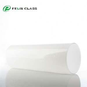 Abat-jour cylindrique en verre opale blanc personnalisé, fait main, poli, design moderne, écologique, pour suspensions intérieures - Product Image 1